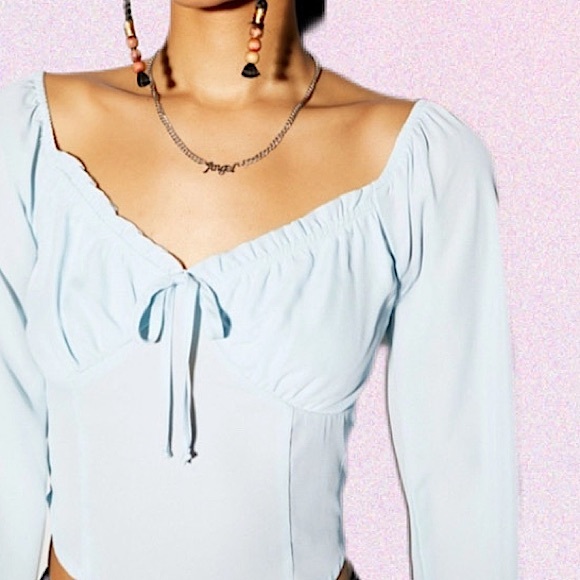 Rue21 Tops - NWT • Blue Hanky Hem Corset Top 🤍